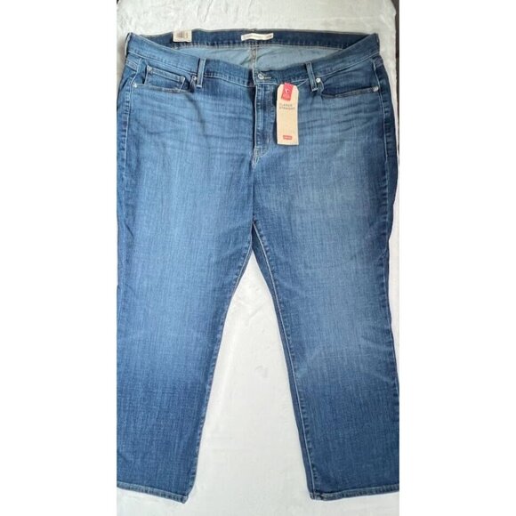 Levis Womens Jeans Classic Straight Sculpt Mid Rise Med Blue Plus Size 22W - Picture 4 of 16